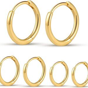 Lightweight Gold Hugging Hoop Earrings 6mm/8mm/10mm - Perfect for Daily Wear
